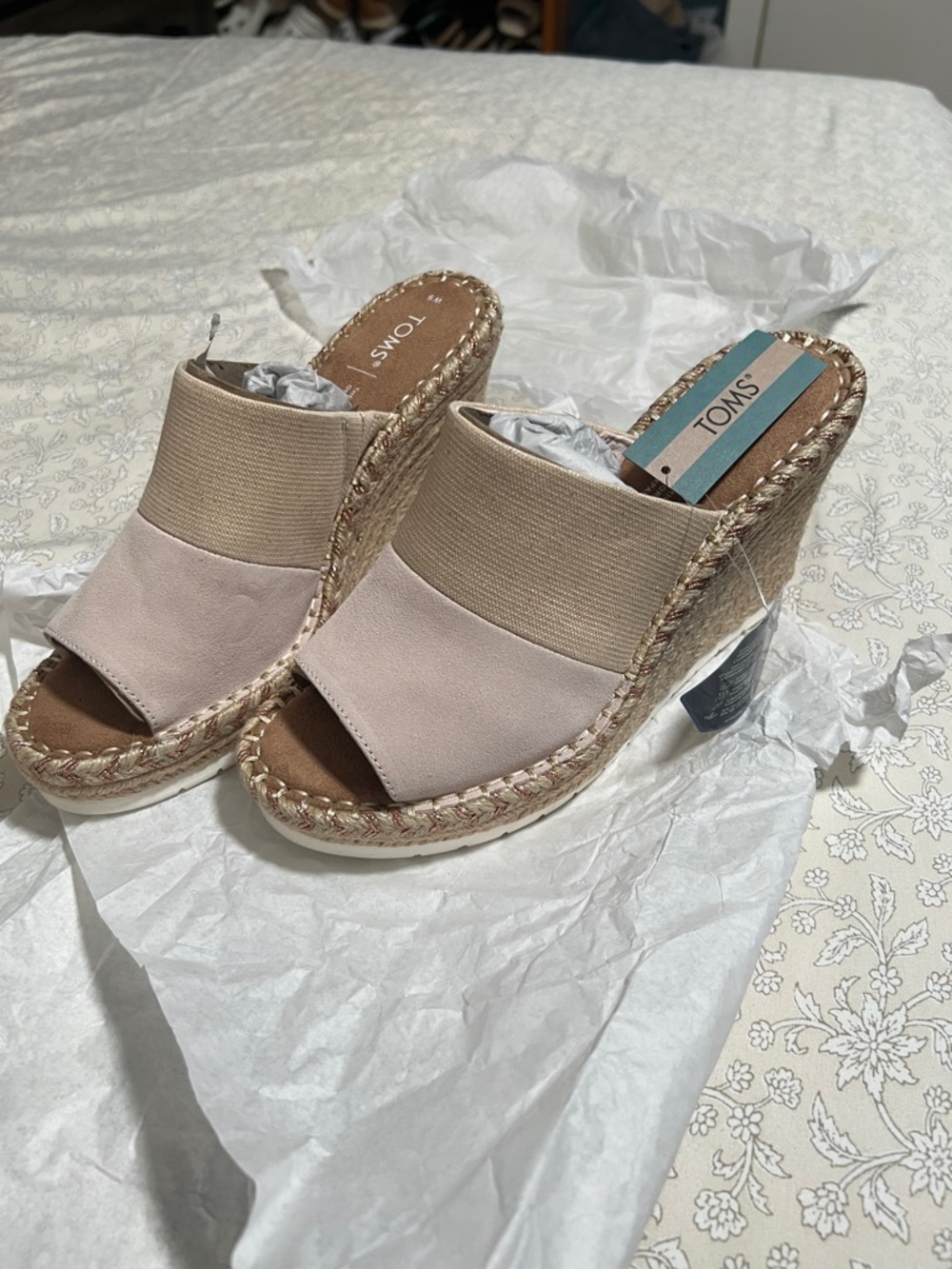 TOMS Women's Blush Espadrille Wedge Slide